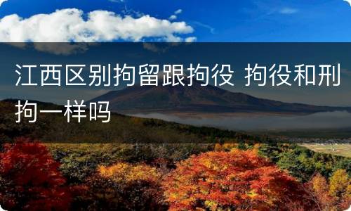 江西区别拘留跟拘役 拘役和刑拘一样吗