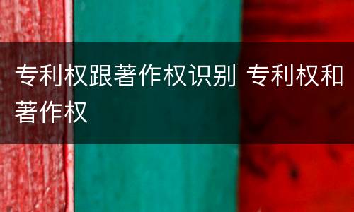 专利权跟著作权识别 专利权和著作权