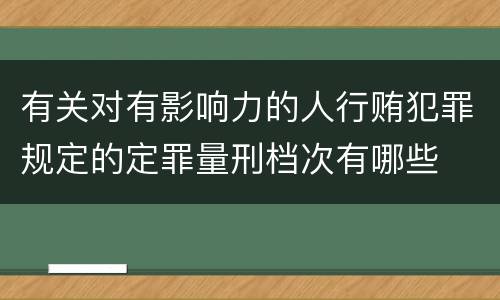 有关对有影响力的人行贿犯罪规定的定罪量刑档次有哪些