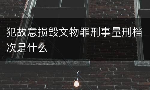 犯故意损毁文物罪刑事量刑档次是什么