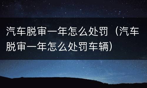 汽车脱审一年怎么处罚（汽车脱审一年怎么处罚车辆）