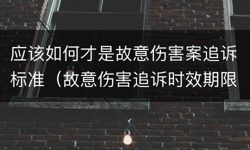 应该如何才是故意伤害案追诉标准（故意伤害追诉时效期限怎么算）
