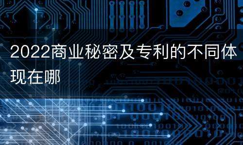 2022商业秘密及专利的不同体现在哪