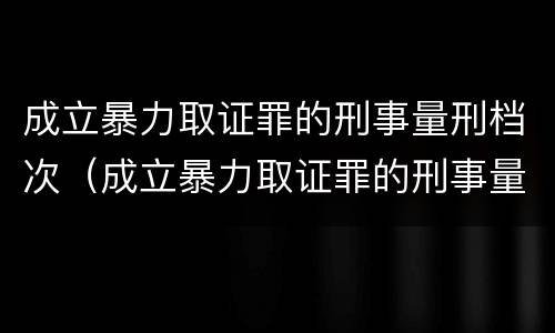 成立暴力取证罪的刑事量刑档次（成立暴力取证罪的刑事量刑档次是多少）