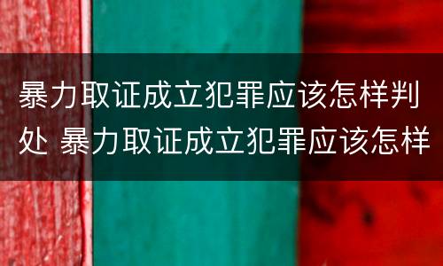 暴力取证成立犯罪应该怎样判处 暴力取证成立犯罪应该怎样判处罚款