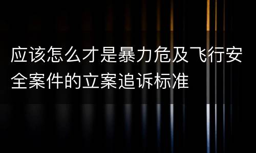 应该怎么才是暴力危及飞行安全案件的立案追诉标准