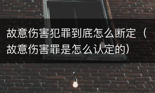 故意伤害犯罪到底怎么断定（故意伤害罪是怎么认定的）