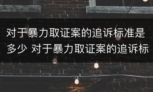 对于暴力取证案的追诉标准是多少 对于暴力取证案的追诉标准是多少天