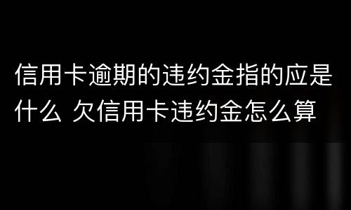 信用卡逾期的违约金指的应是什么 欠信用卡违约金怎么算