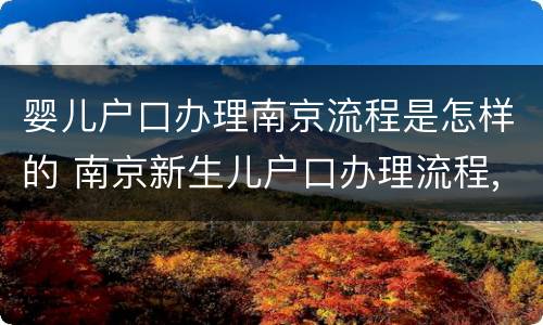 婴儿户口办理南京流程是怎样的 南京新生儿户口办理流程,有时间限制吗