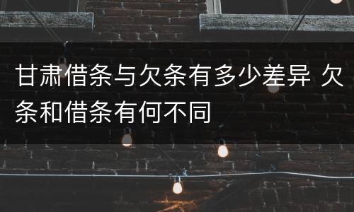 甘肃借条与欠条有多少差异 欠条和借条有何不同