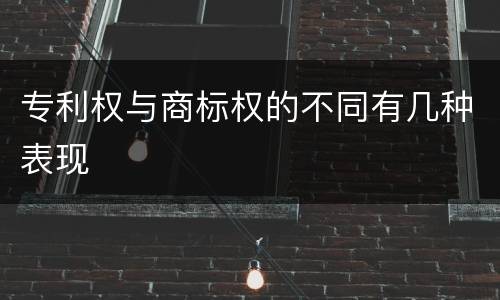 专利权与商标权的不同有几种表现