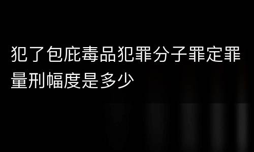 犯了包庇毒品犯罪分子罪定罪量刑幅度是多少