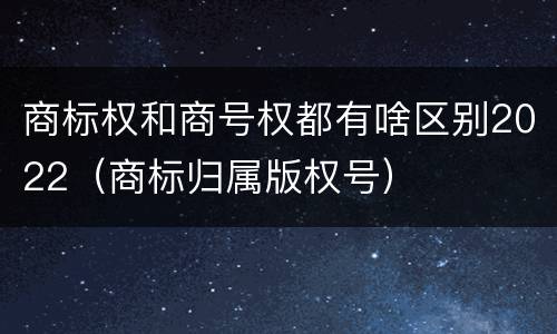 商标权和商号权都有啥区别2022（商标归属版权号）