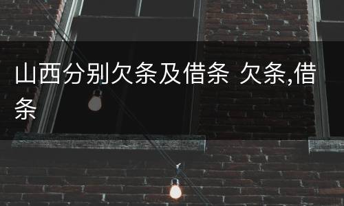 山西分别欠条及借条 欠条,借条
