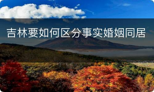 吉林要如何区分事实婚姻同居