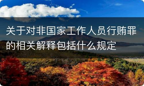 关于对非国家工作人员行贿罪的相关解释包括什么规定