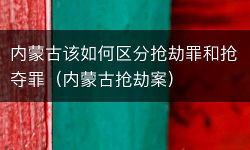 内蒙古该如何区分抢劫罪和抢夺罪（内蒙古抢劫案）
