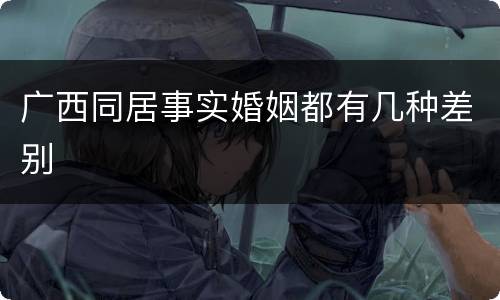 广西同居事实婚姻都有几种差别