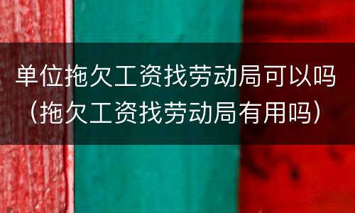 单位拖欠工资找劳动局可以吗（拖欠工资找劳动局有用吗）
