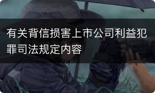 有关背信损害上市公司利益犯罪司法规定内容