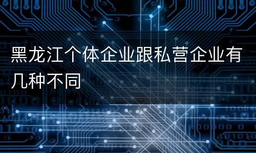黑龙江个体企业跟私营企业有几种不同