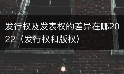 发行权及发表权的差异在哪2022（发行权和版权）