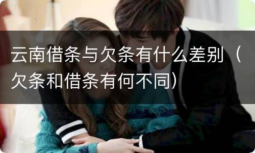 云南借条与欠条有什么差别（欠条和借条有何不同）