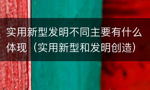 实用新型发明不同主要有什么体现（实用新型和发明创造）