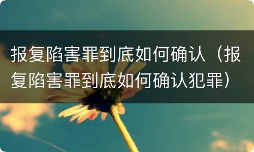 报复陷害罪到底如何确认（报复陷害罪到底如何确认犯罪）