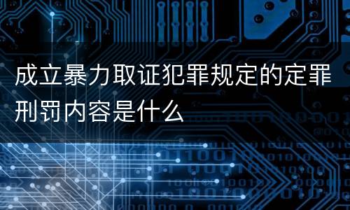 成立暴力取证犯罪规定的定罪刑罚内容是什么 成立暴力取证犯罪规定的定罪刑罚内容是什么