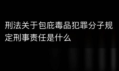 刑法关于包庇毒品犯罪分子规定刑事责任是什么