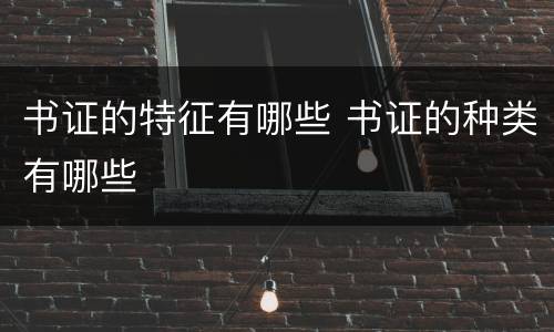 书证的特征有哪些 书证的种类有哪些