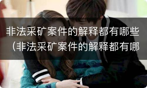 非法采矿案件的解释都有哪些（非法采矿案件的解释都有哪些内容）