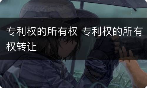 专利权的所有权 专利权的所有权转让