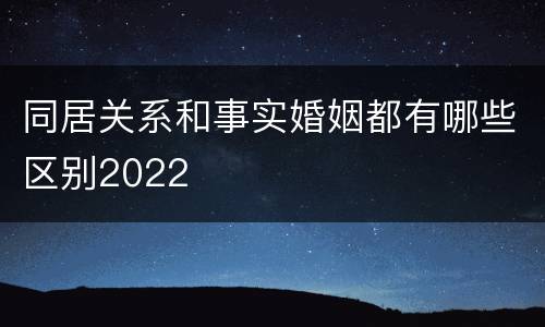 同居关系和事实婚姻都有哪些区别2022