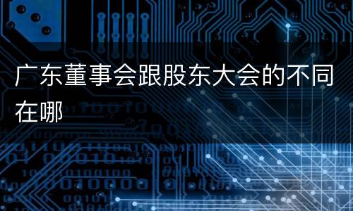 广东董事会跟股东大会的不同在哪