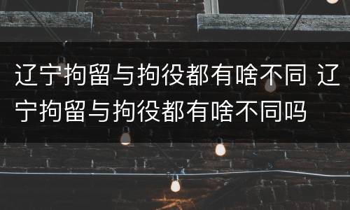 辽宁拘留与拘役都有啥不同 辽宁拘留与拘役都有啥不同吗