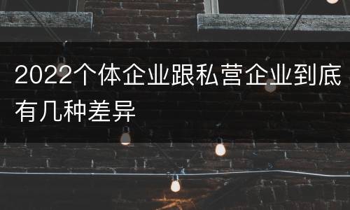 2022个体企业跟私营企业到底有几种差异