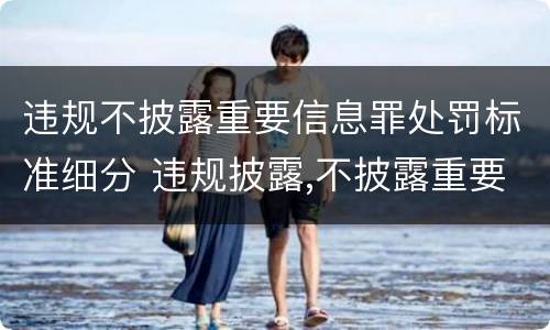 违规不披露重要信息罪处罚标准细分 违规披露,不披露重要信息罪的立案标准