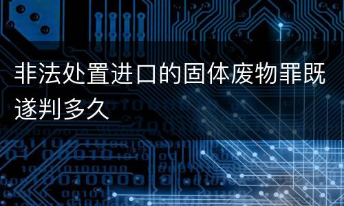 非法处置进口的固体废物罪既遂判多久