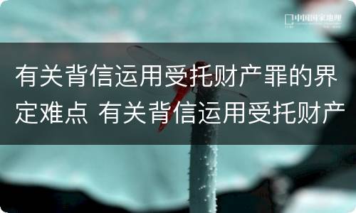 有关背信运用受托财产罪的界定难点 有关背信运用受托财产罪的界定难点分析