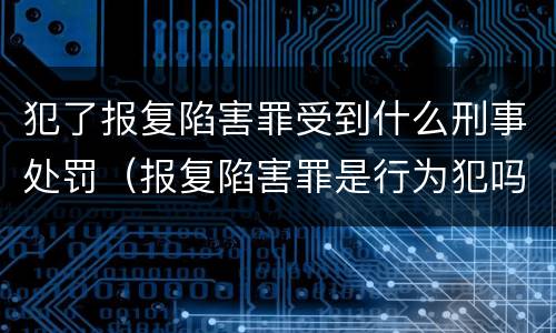 犯了报复陷害罪受到什么刑事处罚（报复陷害罪是行为犯吗）