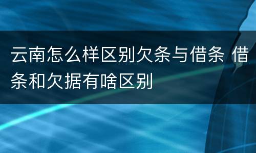 云南怎么样区别欠条与借条 借条和欠据有啥区别