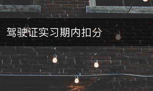 驾驶证实习期内扣分