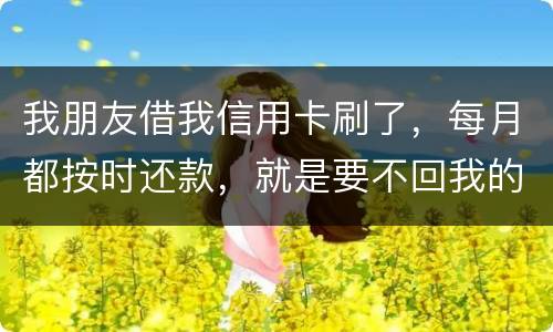 我朋友借我信用卡刷了，每月都按时还款，就是要不回我的卡片怎么办