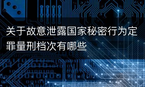 关于故意泄露国家秘密行为定罪量刑档次有哪些