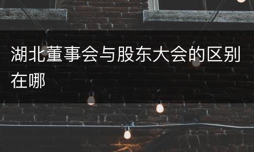 湖北董事会与股东大会的区别在哪