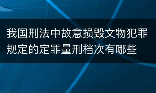 我国刑法中故意损毁文物犯罪规定的定罪量刑档次有哪些