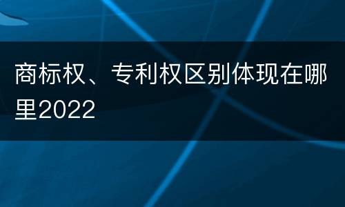 商标权、专利权区别体现在哪里2022